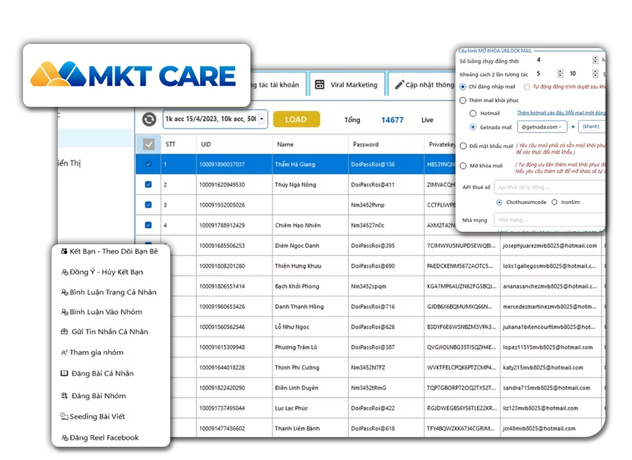 MKT Software – Facebook Marketing Tools Dashboard