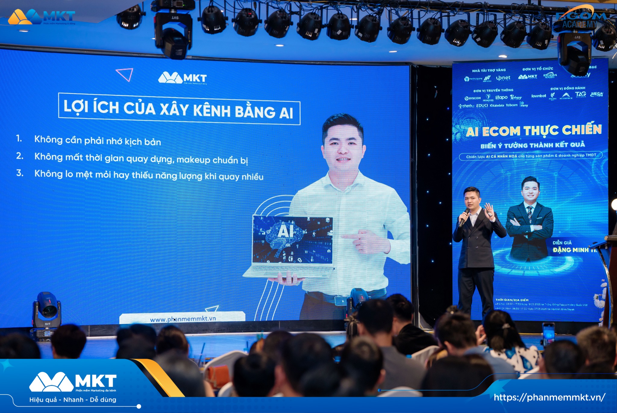 Keynote speaker Mr. Đặng Minh Tiến at the conferenceAI application for video making
