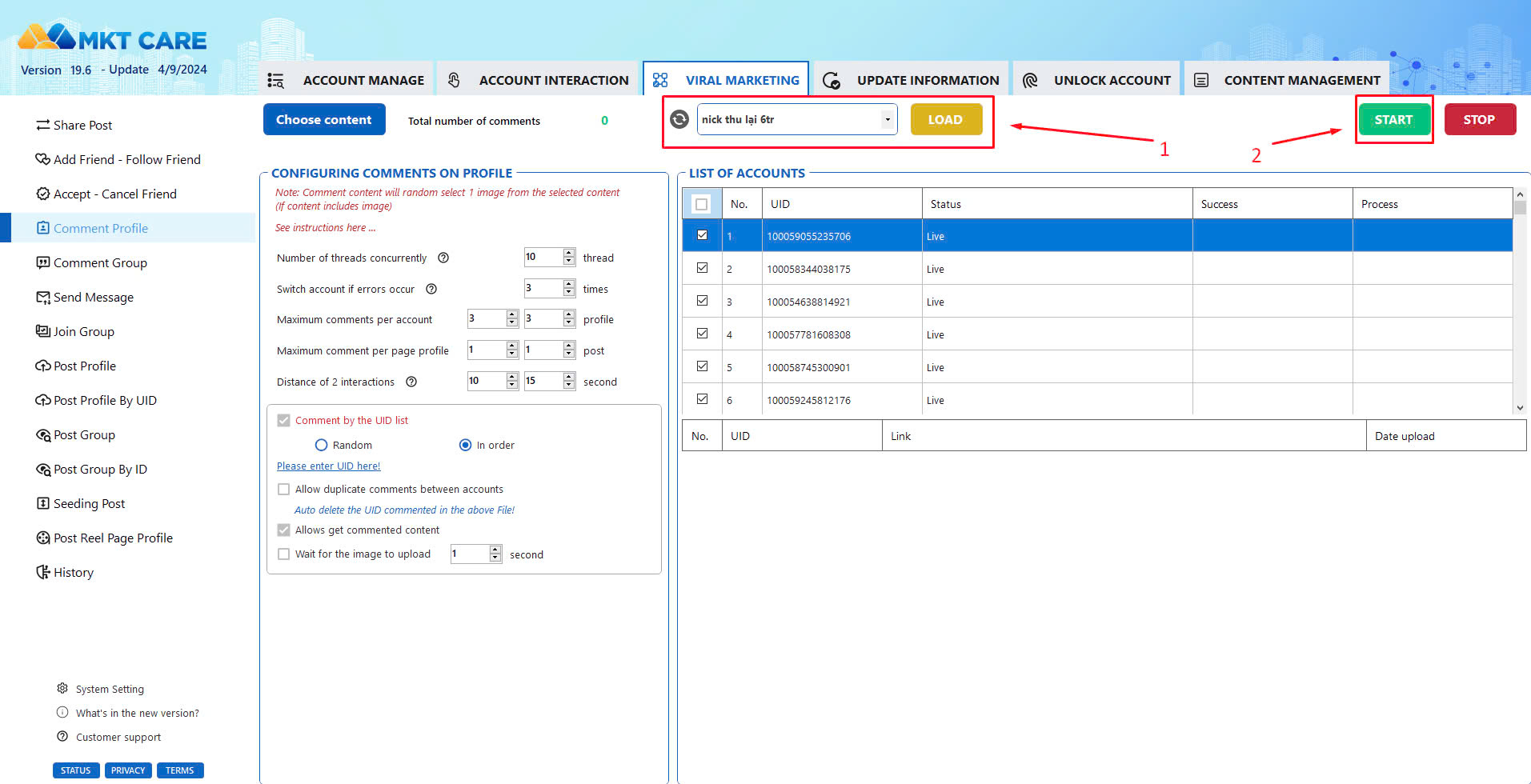 Instructions on How to Use Facebook Auto Comment MKT Care Tool Instructions on How to Use Facebook Auto Comment MKT Care Tool