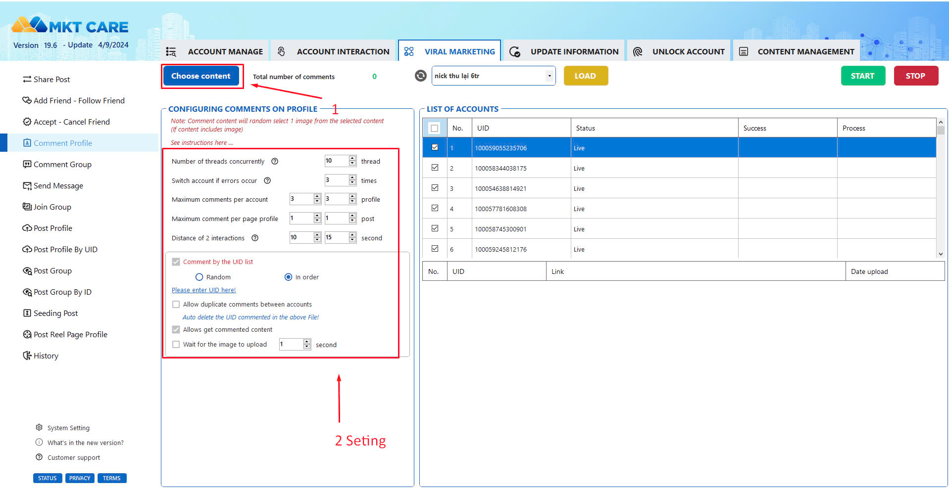 Instructions on How to Use Facebook Auto Comment MKT Care Tool Instructions on How to Use Facebook Auto Comment MKT Care Tool