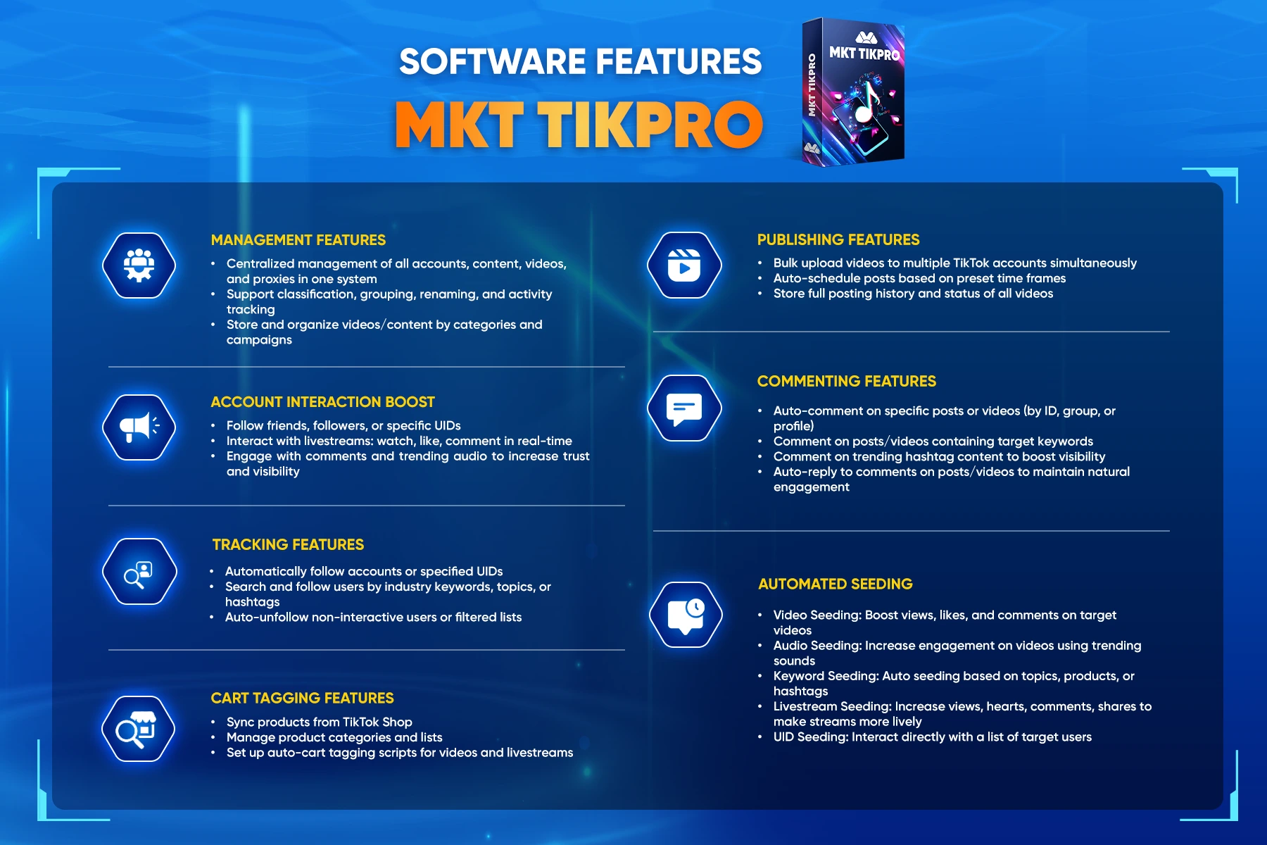 Key features of MKT TikPro include