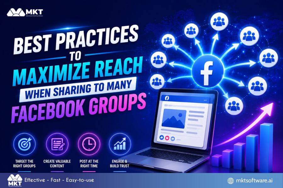 Best practices to maximize reach when sharing to many Facebook groups